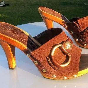 Ninewest suede mules